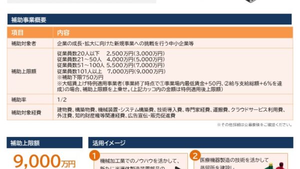 中小企業新事業進出補助金　～新規事業や高付加価値事業への進出を支援～