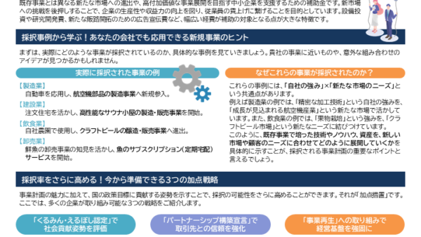 第3回公募中！　その新規事業、補助金が使えるかもしれません　～採択事例から考える新事業進出補助金～
